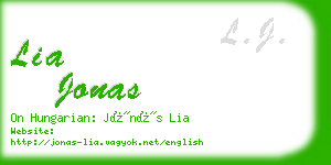 lia jonas business card